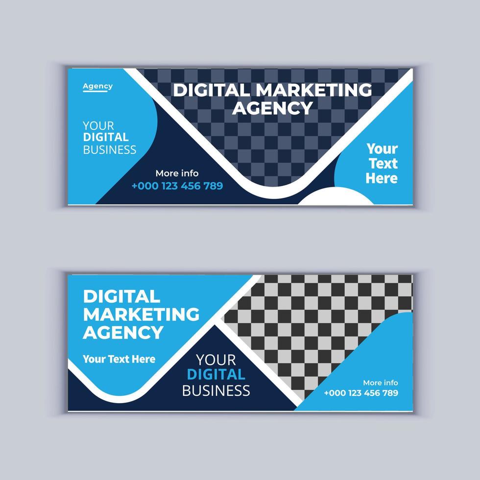 digitale marketing agenzia bandiera design impostato di Due professionale aziendale attività commerciale banner design moderno copertina bandiera disposizione modello vettore