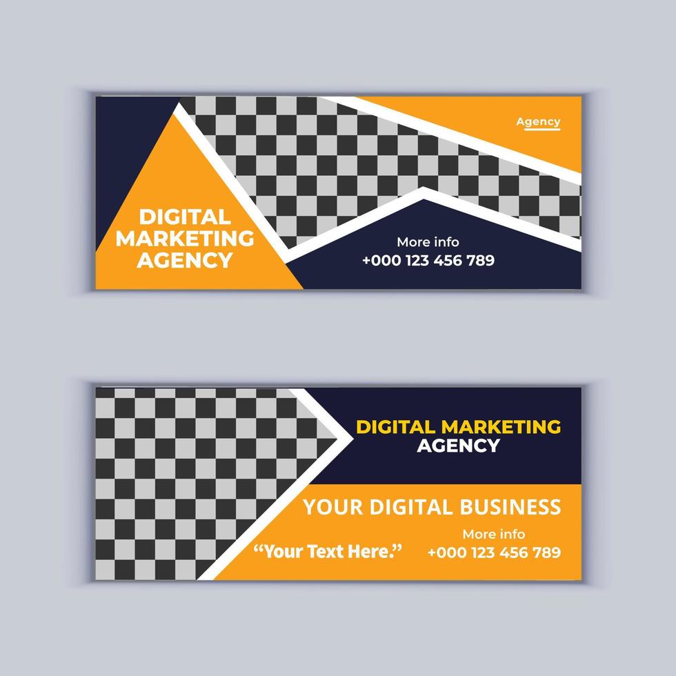 digitale marketing agenzia bandiera design impostato di Due professionale aziendale attività commerciale banner design moderno copertina bandiera disposizione modello vettore