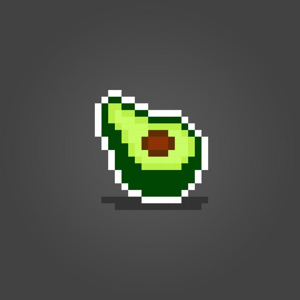 pixel di avocado. illustrazione vettoriale di risorse di gioco a 8 bit.