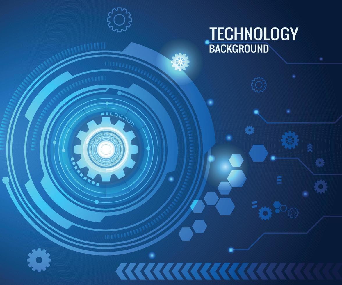 l'alta tecnologia del cerchio con sfondo blu della linea di circuito, astratto digitale dell'illustratore. vettore