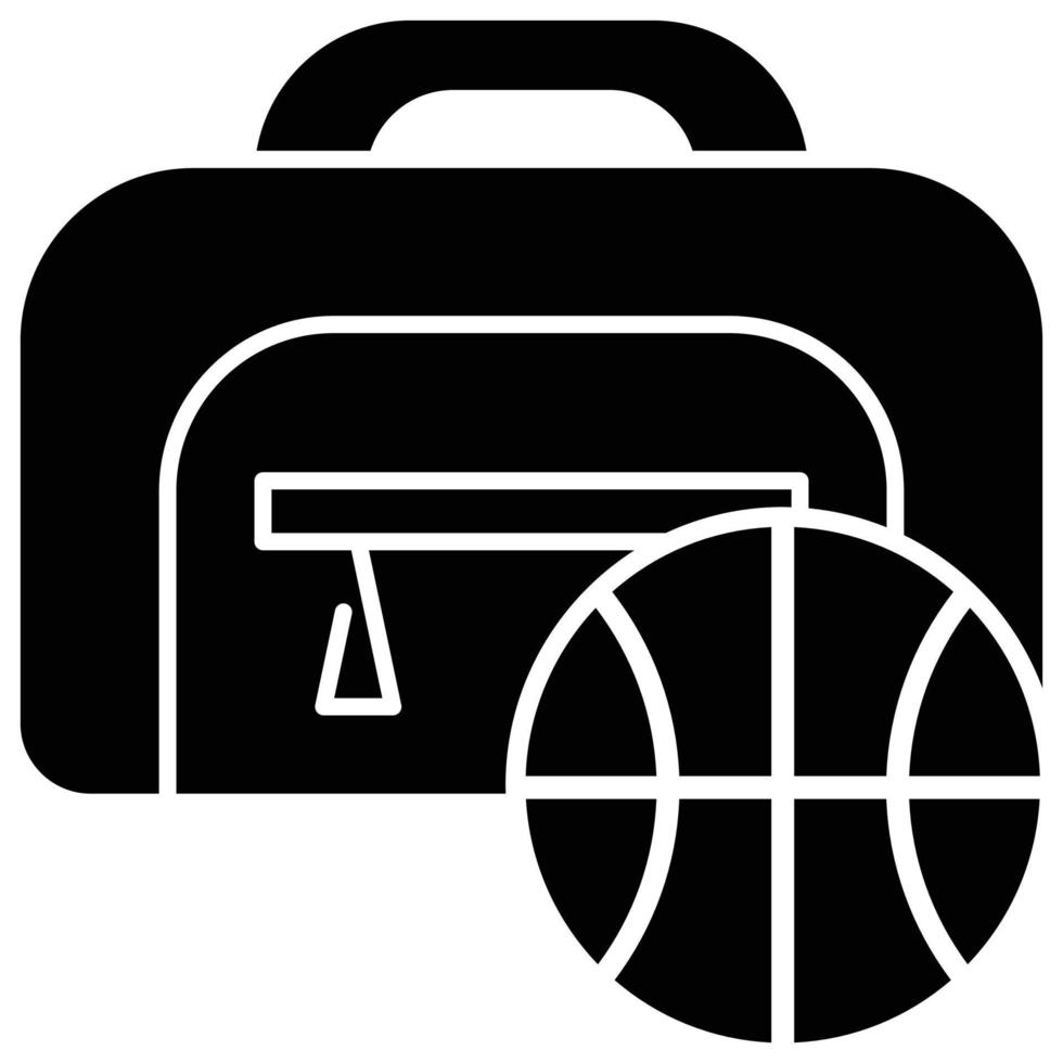 borsone, pallacanestro tema solido stile icona vettore