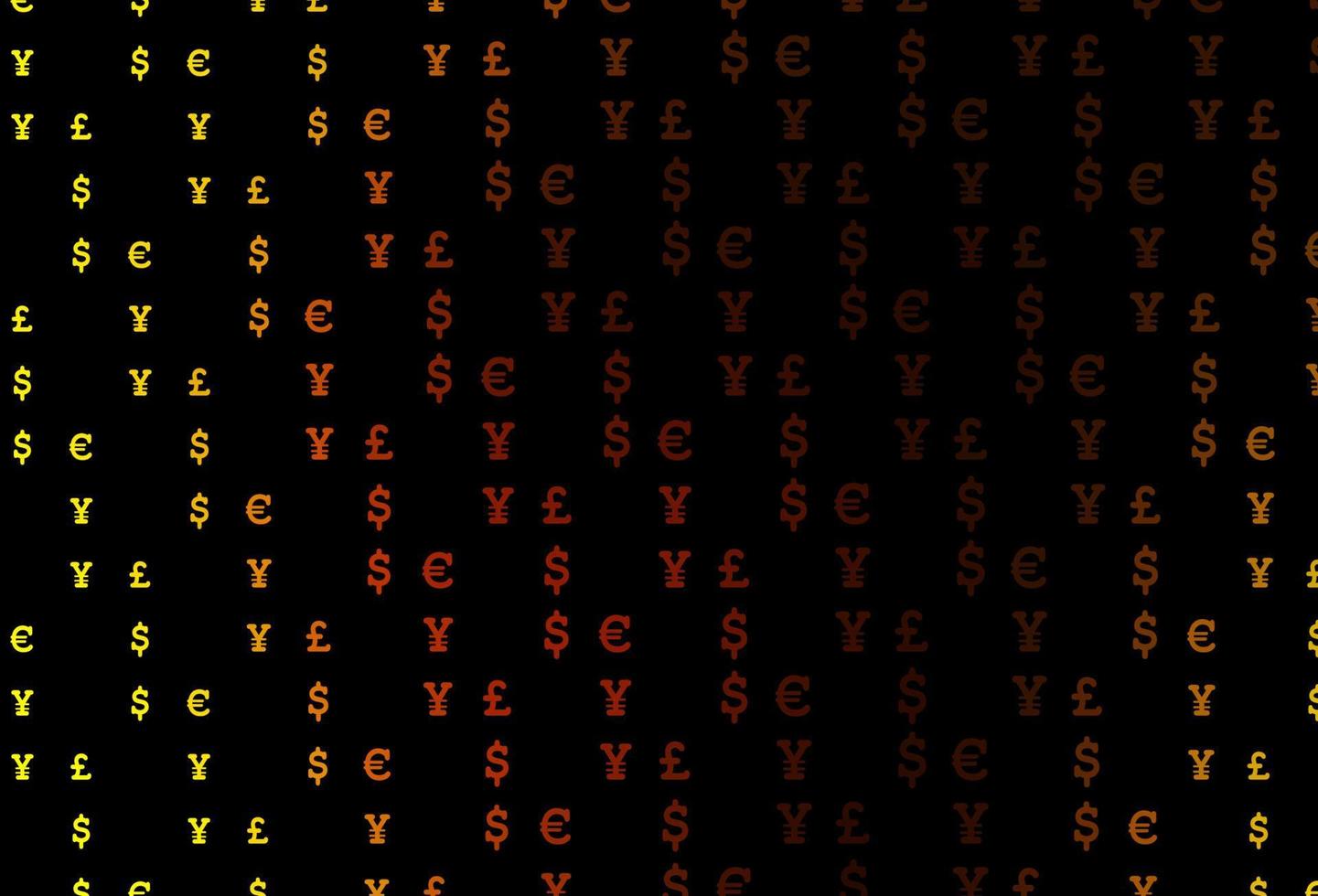 layout vettoriale giallo scuro, arancione con simboli bancari.