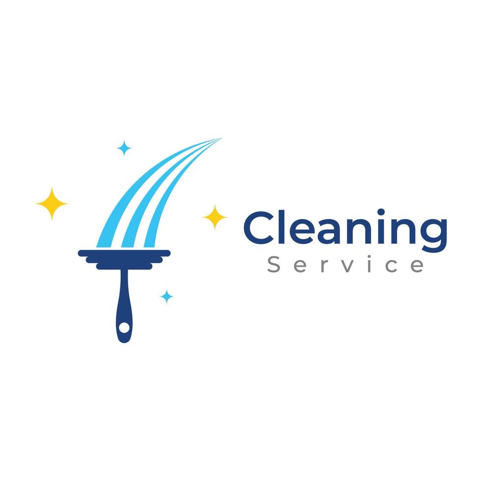 pulizia logo modello progettazione.pulizia protezione, casa addetto alle pulizie con lavaggio spray e pulizia Strumenti. vettore