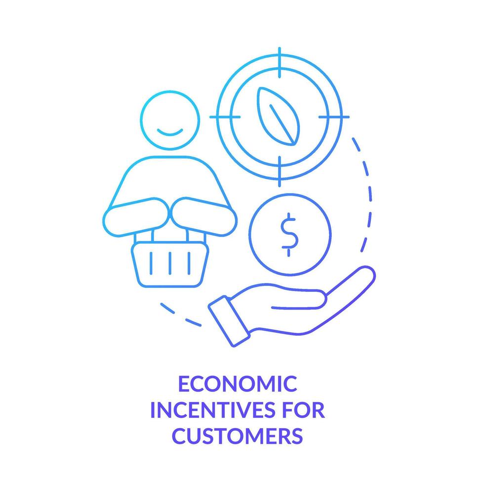 economico incentivi per i clienti blu pendenza concetto icona. zero rifiuto approccio per attività commerciale astratto idea magro linea illustrazione. eco amichevole. isolato schema disegno. vettore