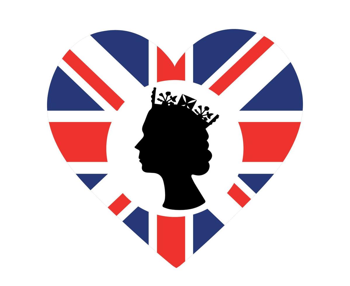 Britannico unito regno bandiera nazionale Europa emblema cuore icona vettore illustrazione astratto design elemento