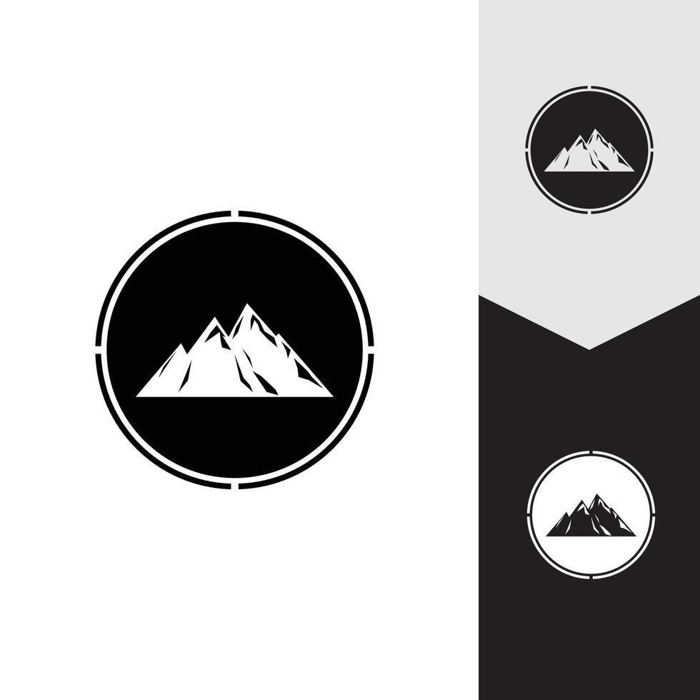 progettazione dell'illustrazione di vettore del modello di logo dell'icona della montagna