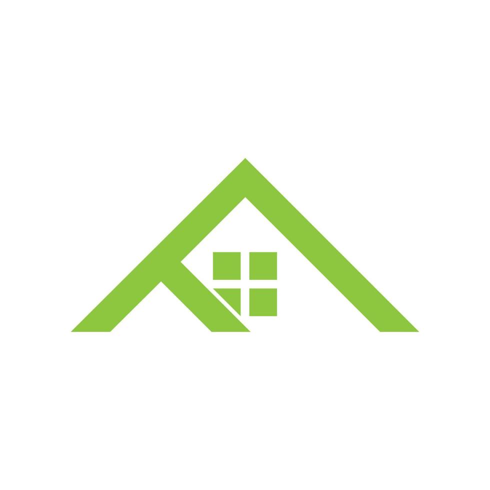 lettera f triangolo casa verde montagna forma linea logo vettore