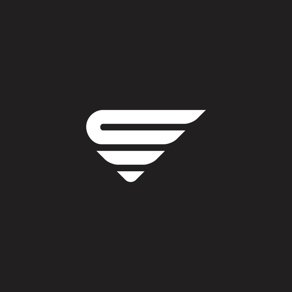 lettera c triangolo ala veloce movimento logo vettore