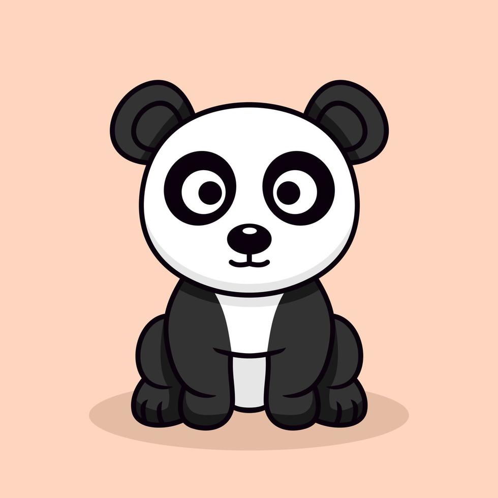vettore illustrazione di carino panda e chibi animale