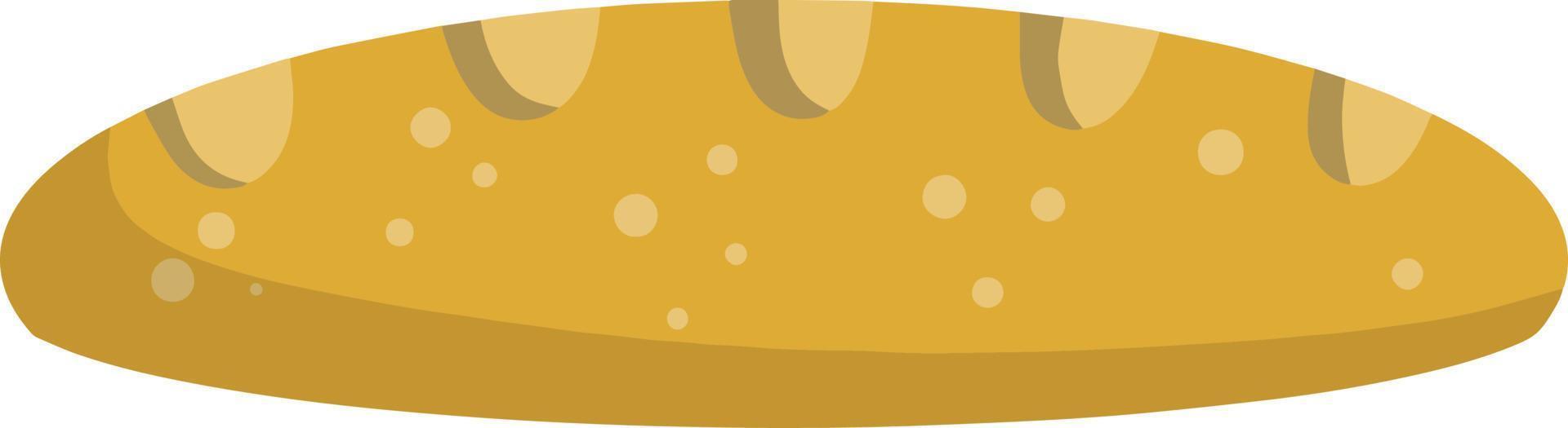 pagnotta di bianca pane. cartone animato piatto illustrazione. cibo a partire dal grano e Farina. francese baguette isolato su bianca. vettore