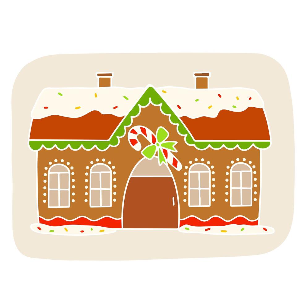grande Natale Pan di zenzero Casa. illustrazione su un' bianca sfondo vettore