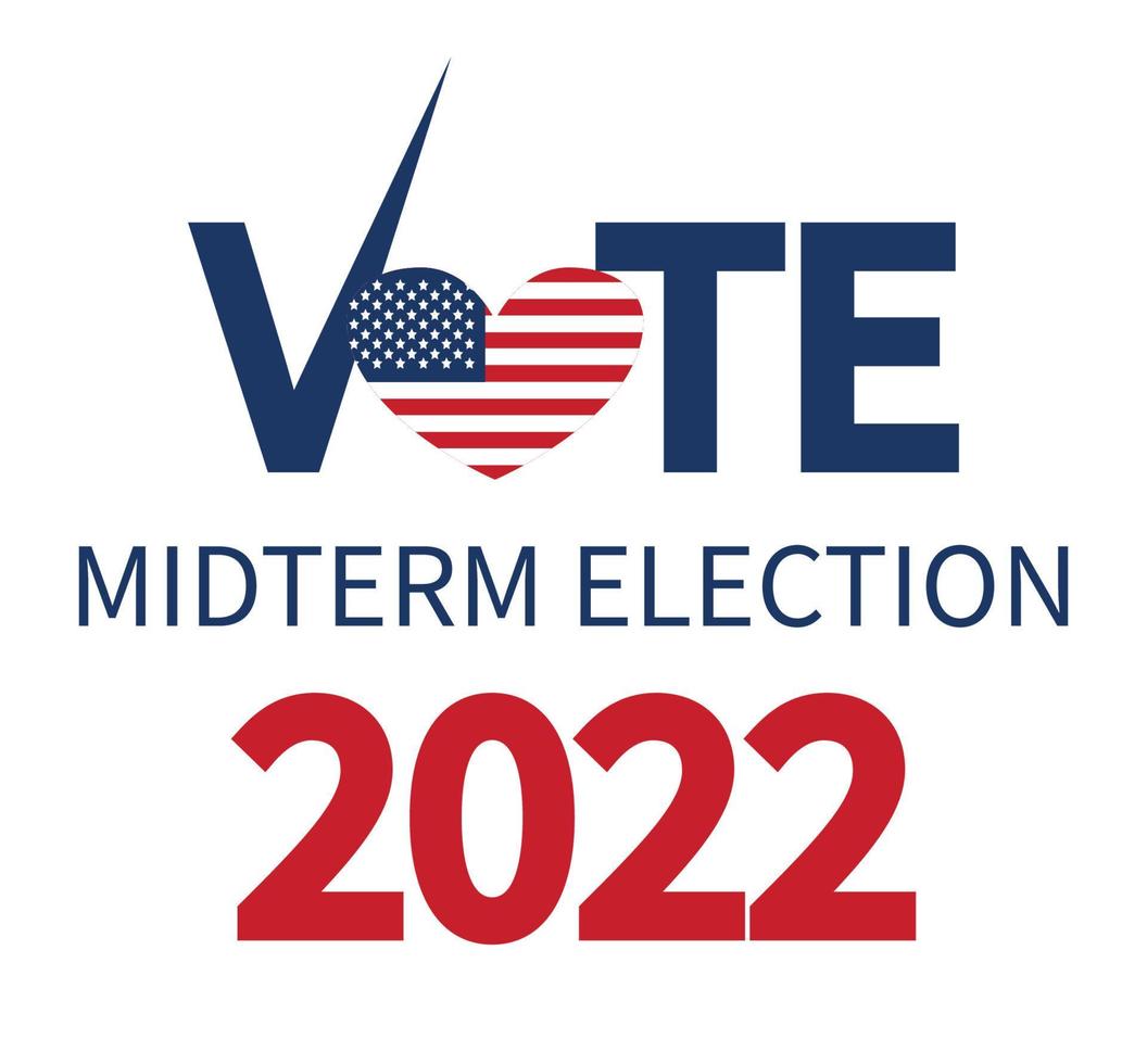giorno di a medio termine elezioni. votazione 2022 Stati Uniti d'America, bandiera design. politico elezione campagna vettore