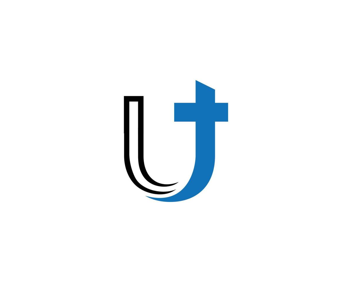 ut lettera logo design moderno alfabeto font vettore modello.