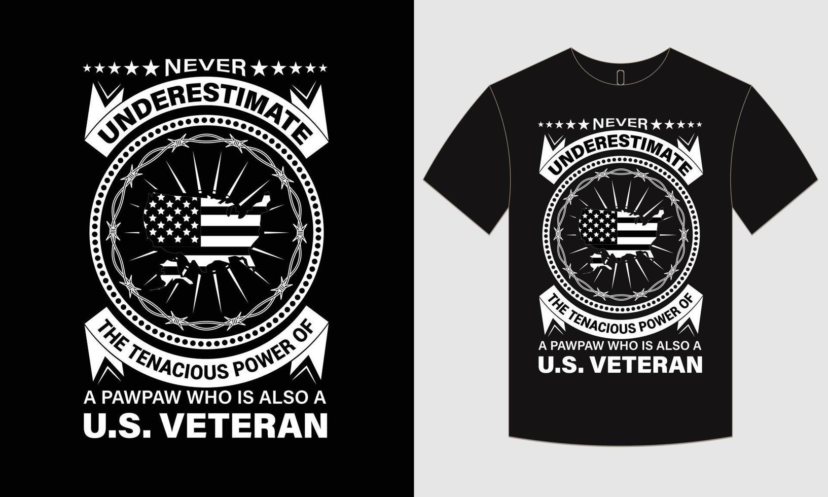 design t-shirt veterano vettore