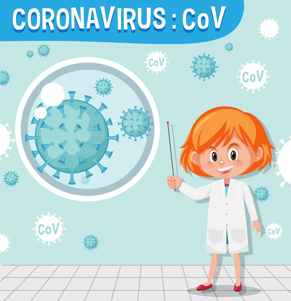 diagramma che mostra la cellula di coronavirus vettore