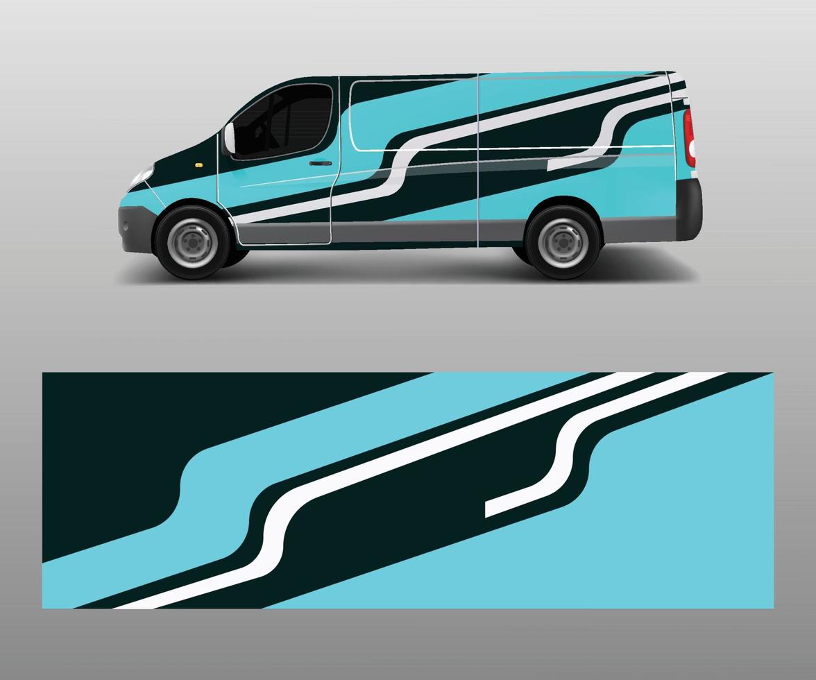 furgone avvolgere design modello vettore con onda forme, decalcomania, avvolgere, e etichetta modello vettore