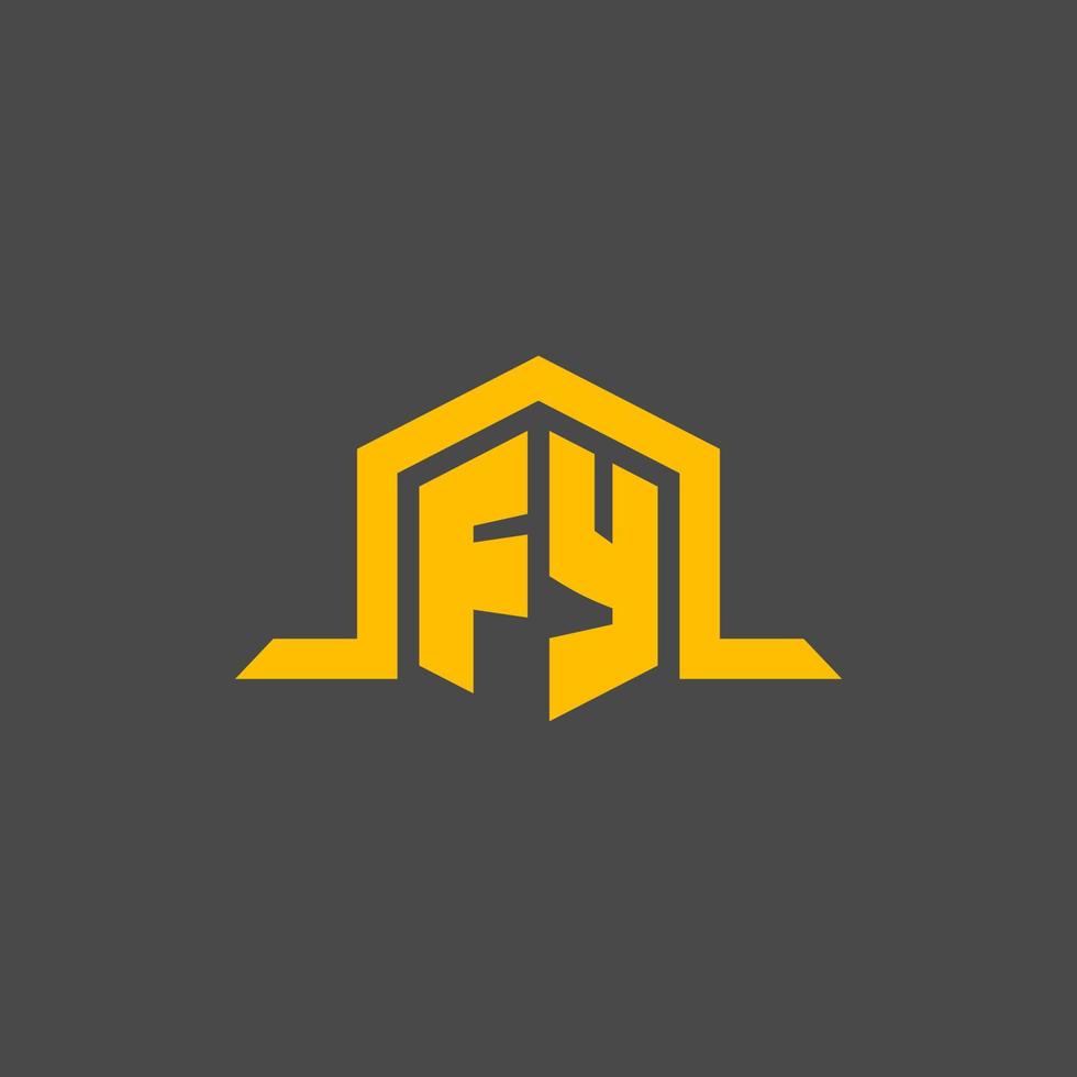 fy monogramma iniziale logo con esagono stile design vettore