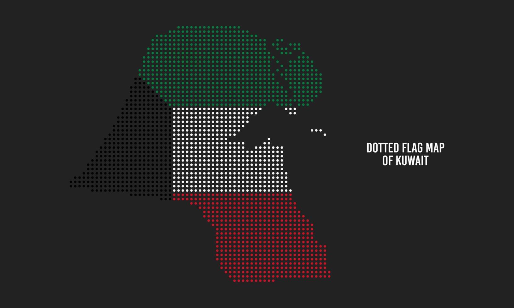 bandiera carta geografica di Kuwait mezzitoni punto stile vettore