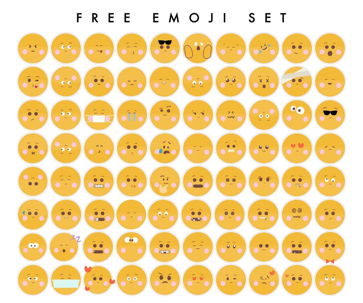 handrawn emoji impostato vettore