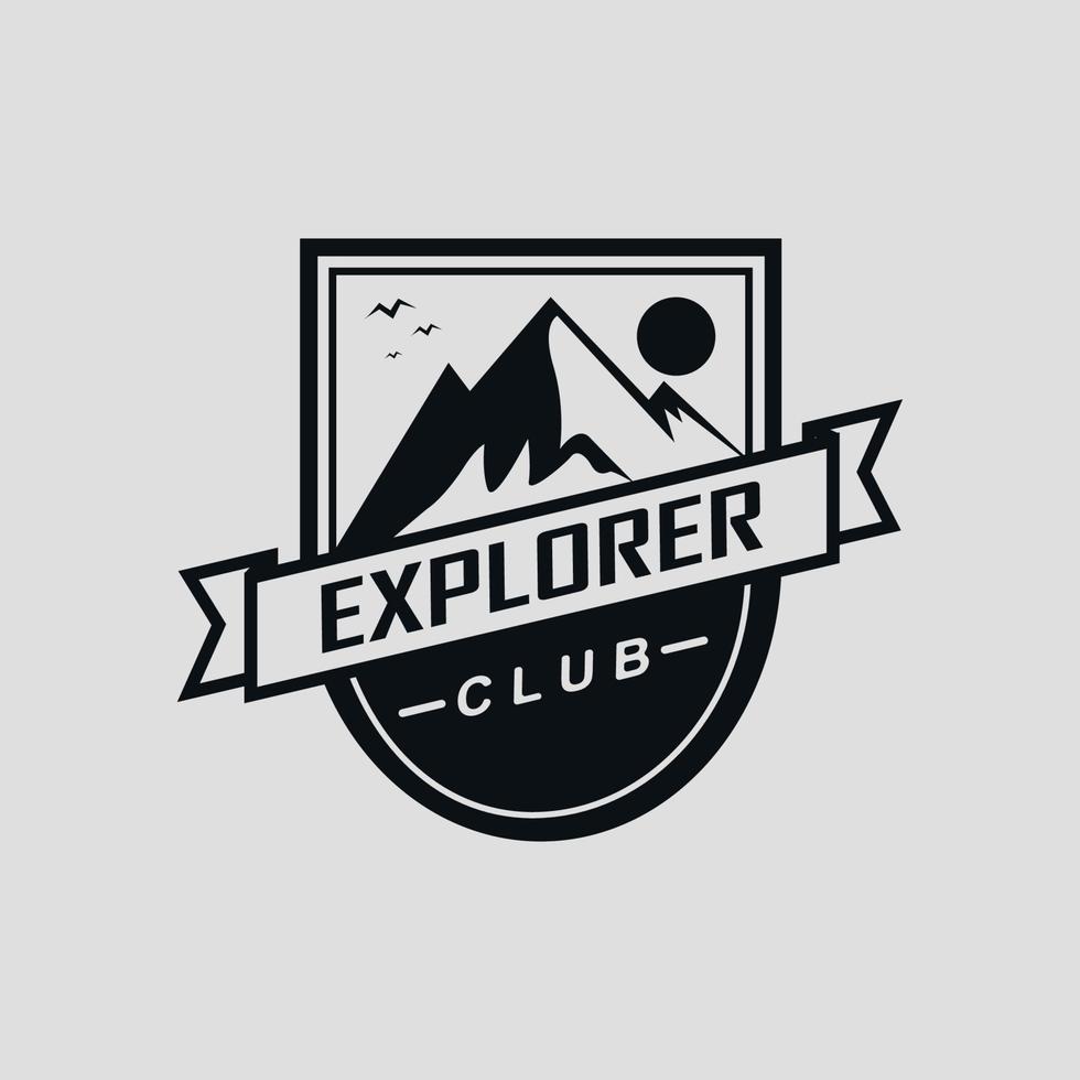 natura selvaggia esploratore gruppo logo design vettore