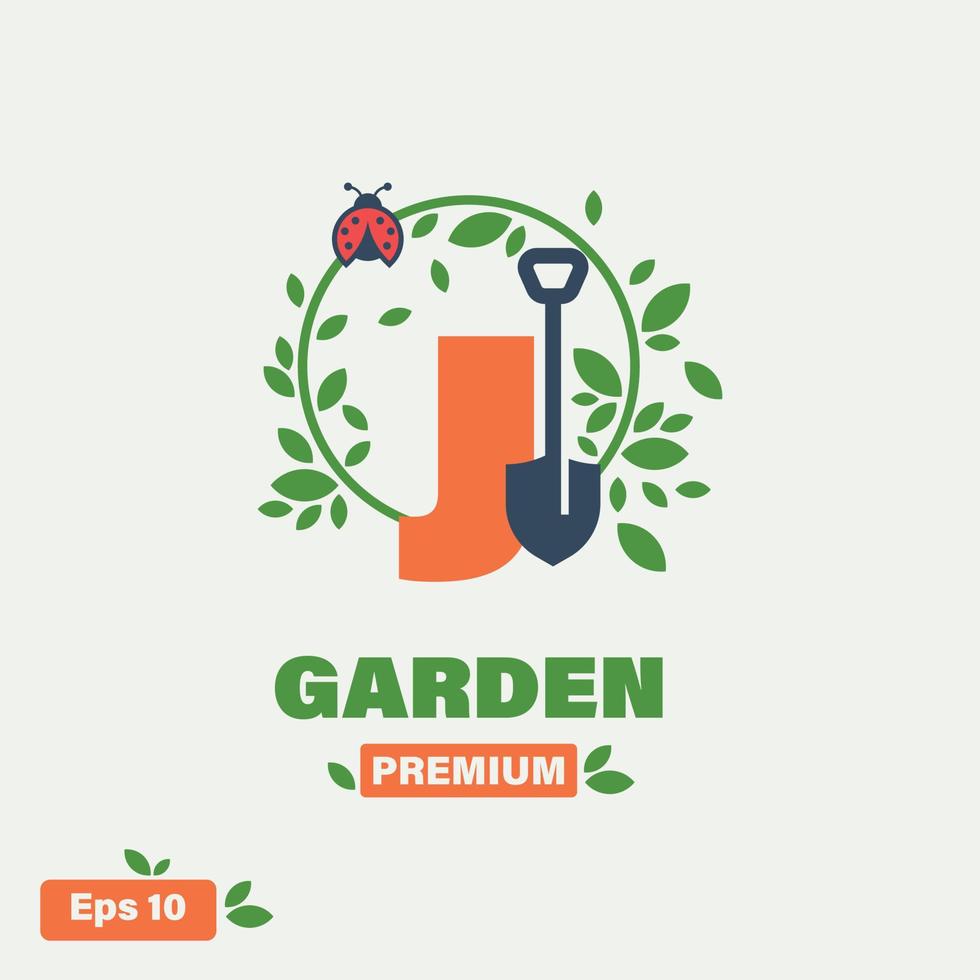 giardino alfabeto j logo vettore