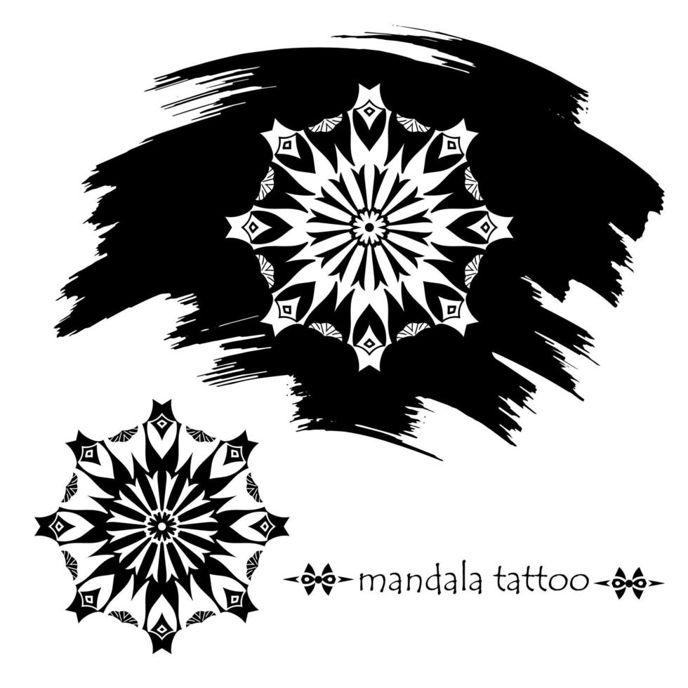 frollo mandala. tatuaggio silhouette vettore