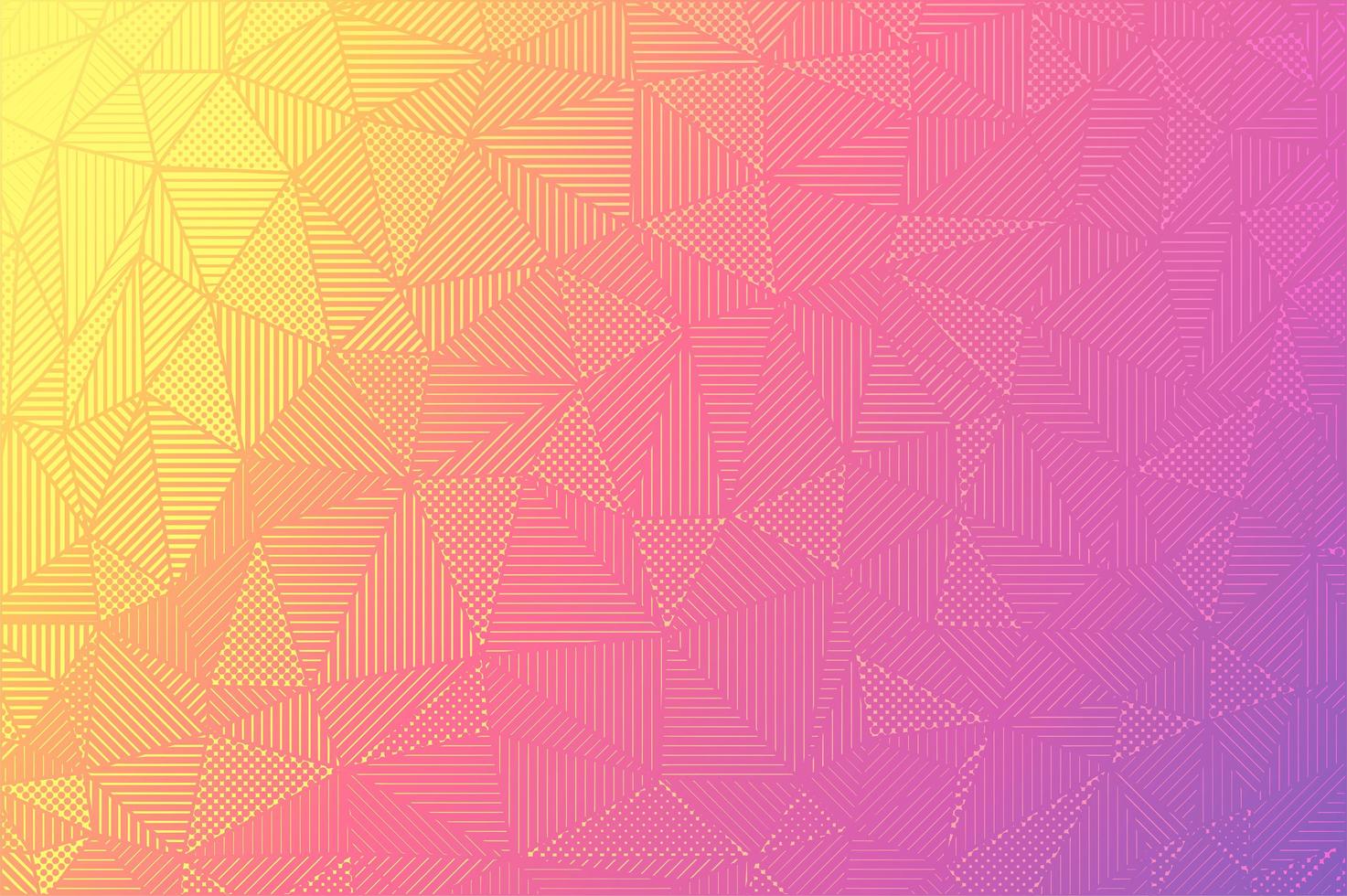 triangoli di gradiente di colore vibrante con linee e punti vettore