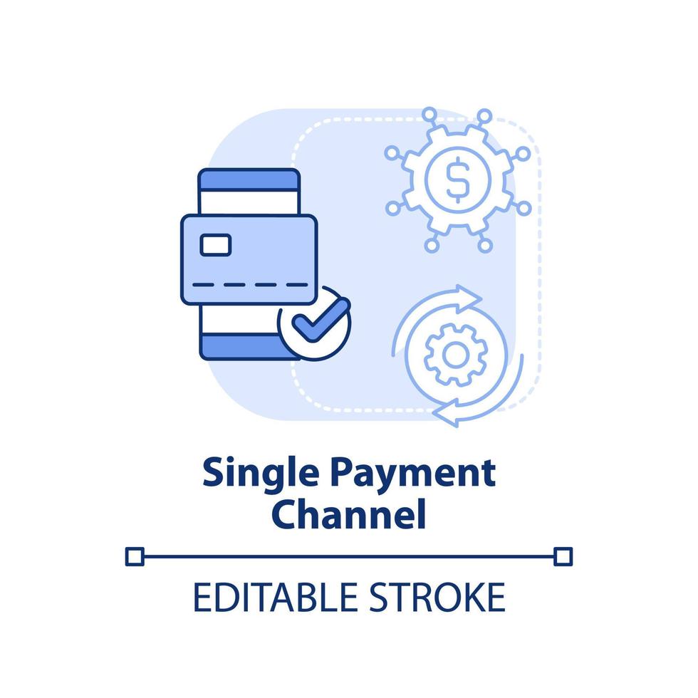 singolo pagamento canale leggero blu concetto icona. mobilità come servizio valore astratto idea magro linea illustrazione. isolato schema disegno. modificabile ictus. vettore