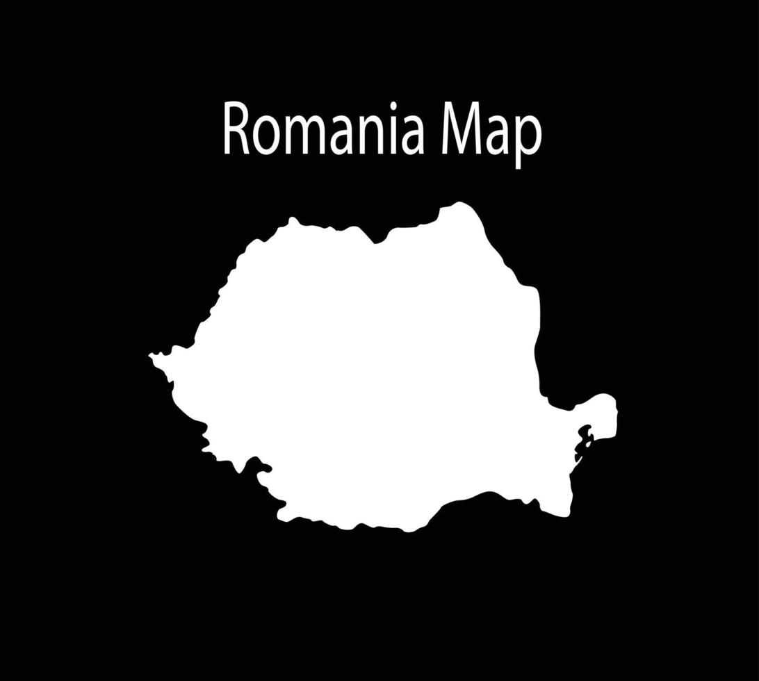 Romania carta geografica vettore illustrazione nel nero sfondo