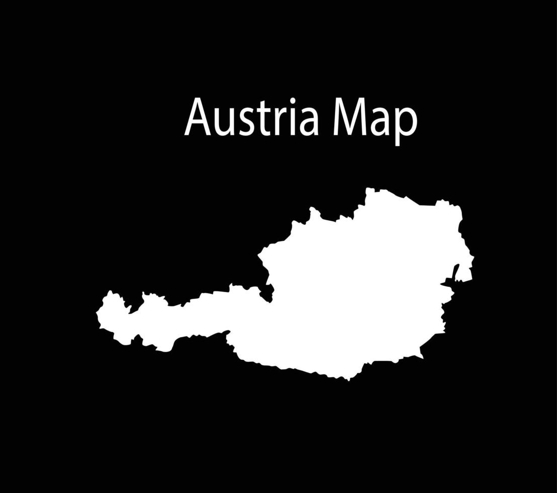 Austria carta geografica vettore illustrazione nel nero sfondo
