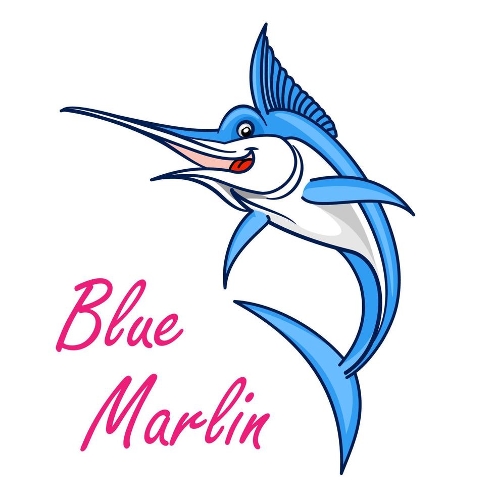 atlantico blu Marlin simbolo per portafortuna design vettore