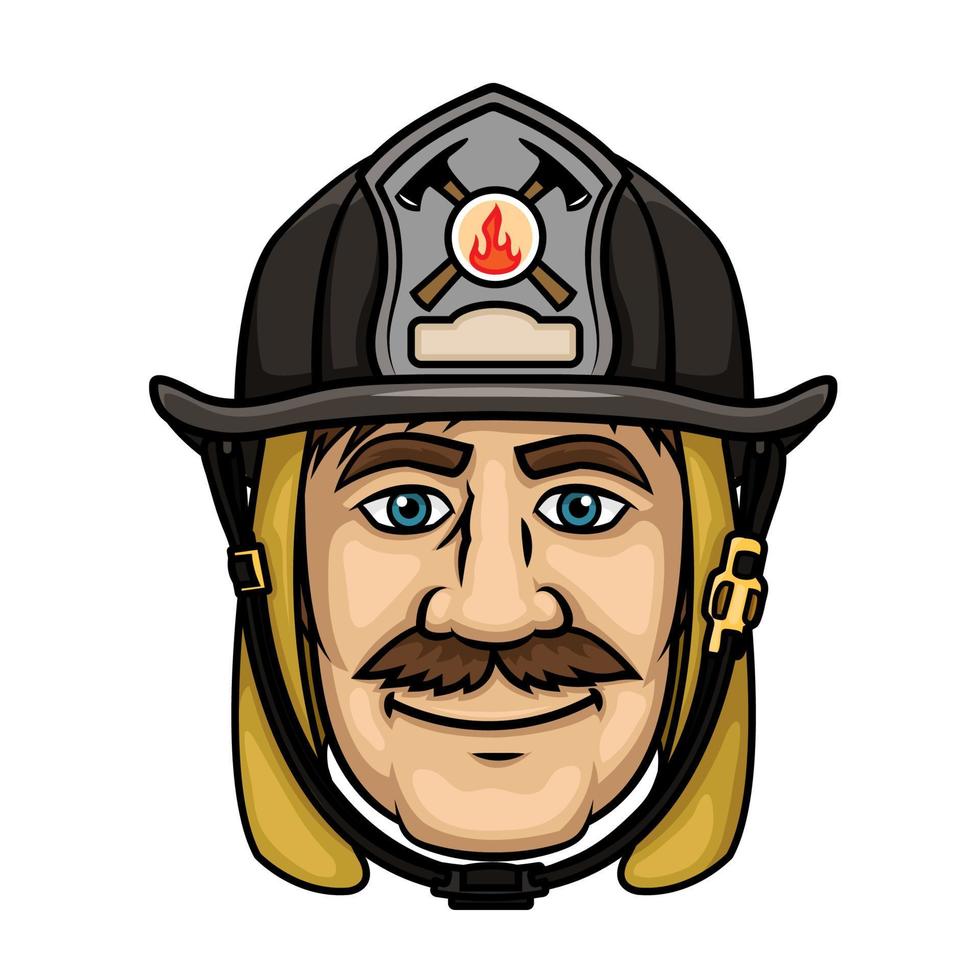 pompiere o vigile del fuoco nel protettivo casco vettore
