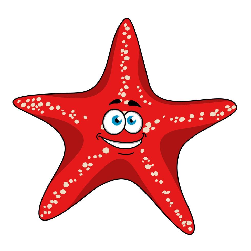 cartone animato tropicale rosso stella marina personaggio vettore