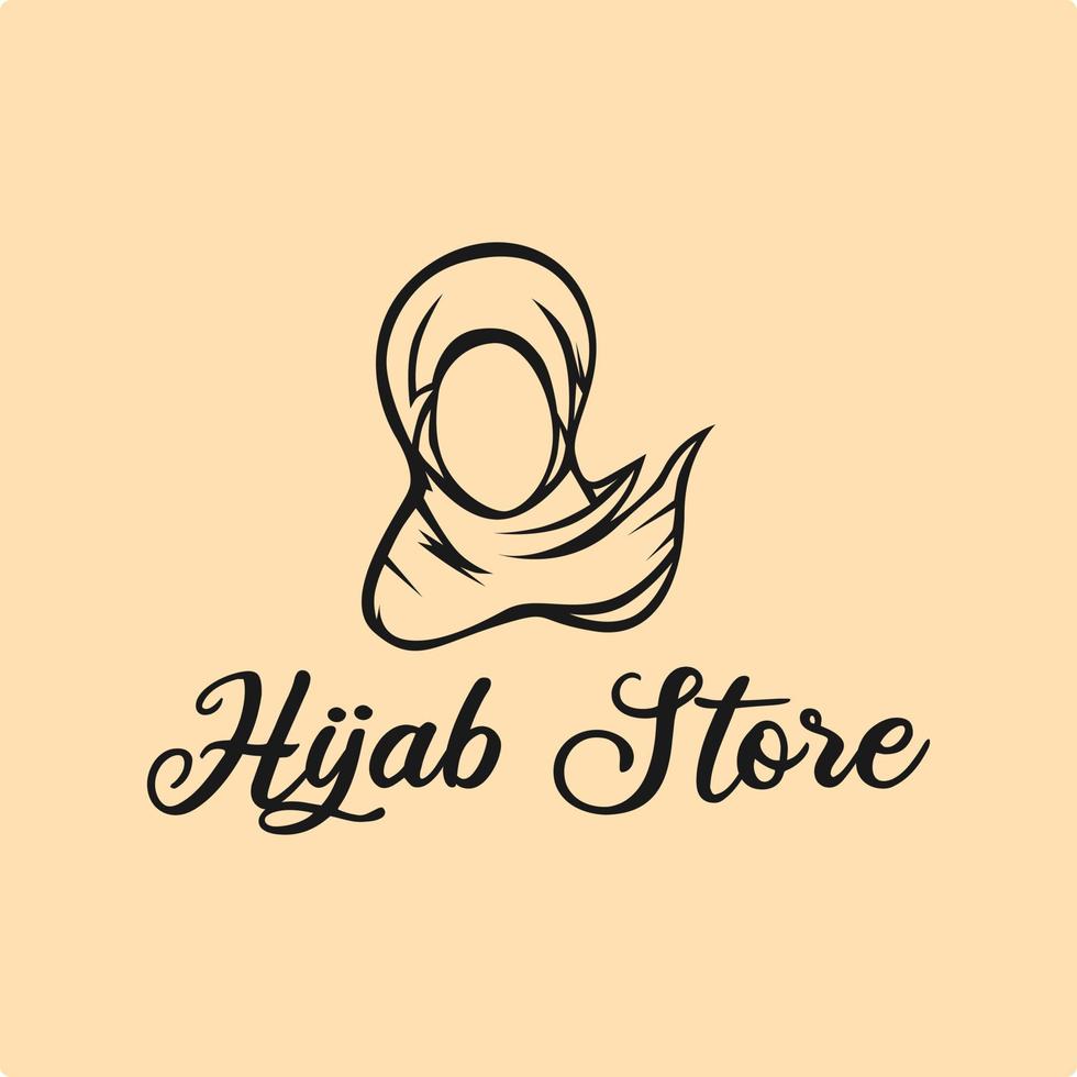 muslimah hijab logo simbolo modello vettore