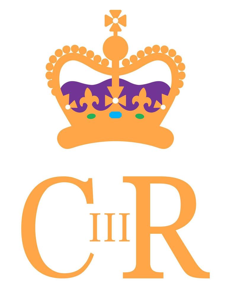 il reale cypher di re charles iii. nuovo Britannico monarca. Principe charles di Galles diventa re di Inghilterra. vettore
