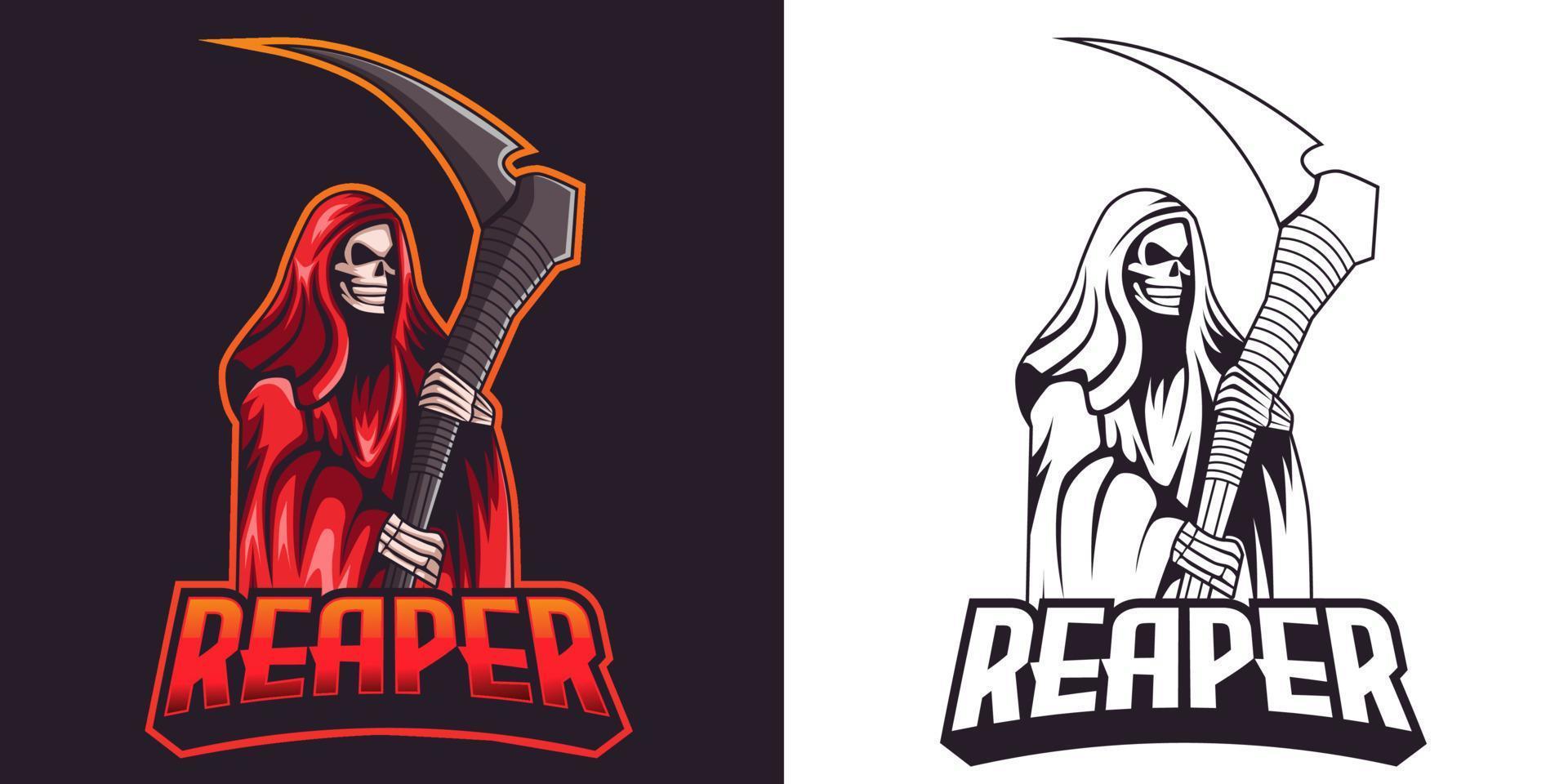 grim reaper esport logo mascotte design vettore