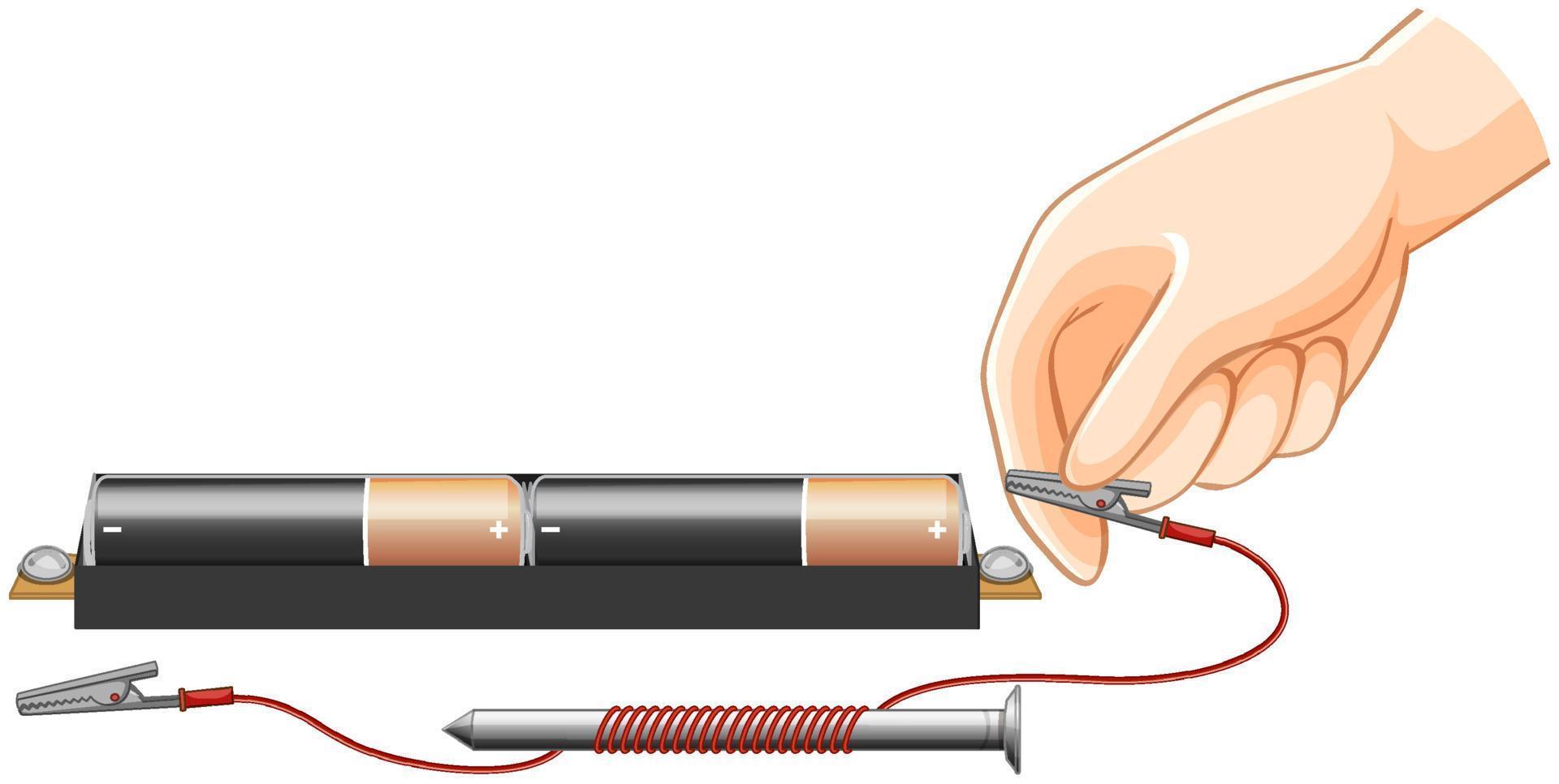 semplice elettrico circuito con batteria vettore