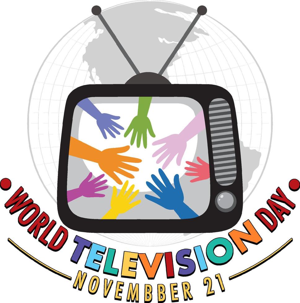 mondo televisione giorno logo design vettore