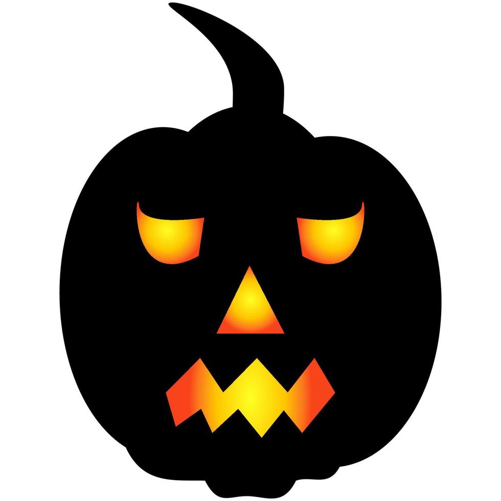 Halloween zucca icona. autunno simbolo. Halloween pauroso zucca con un' Sorridi, ardente occhi. vettore