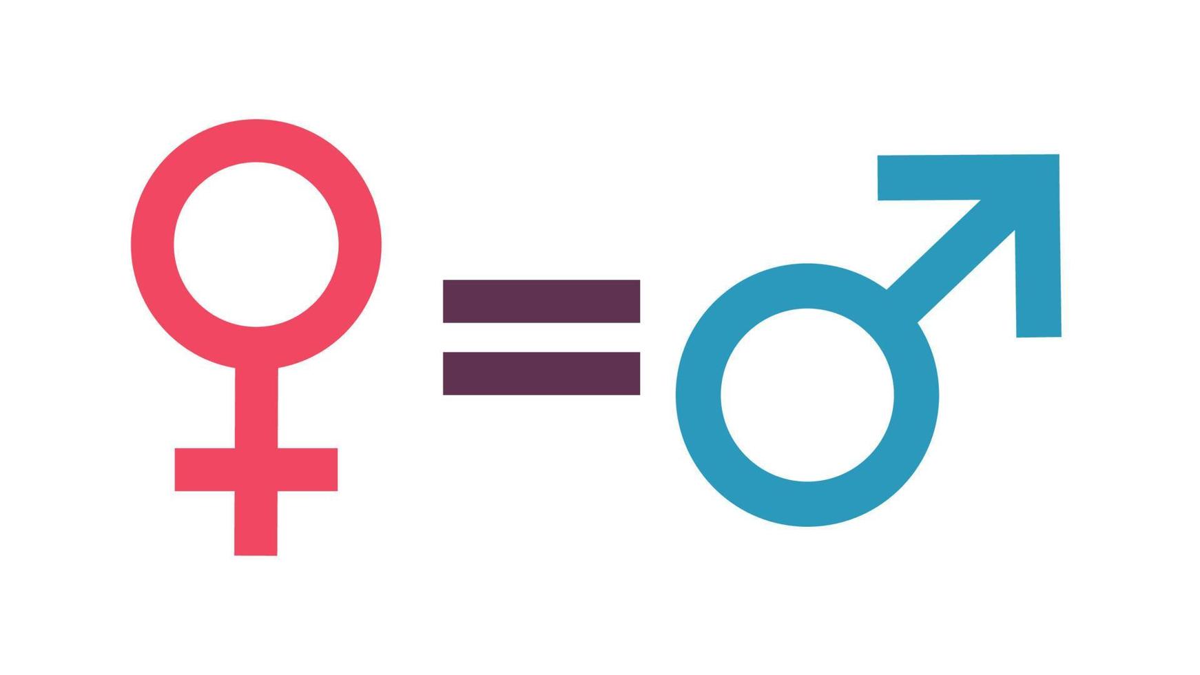 maschio e femmina uguaglianza concetto. il uguaglianza di uomini e donne. pari diritti concetto. Genere uguaglianza. Da donna diritti. vettore