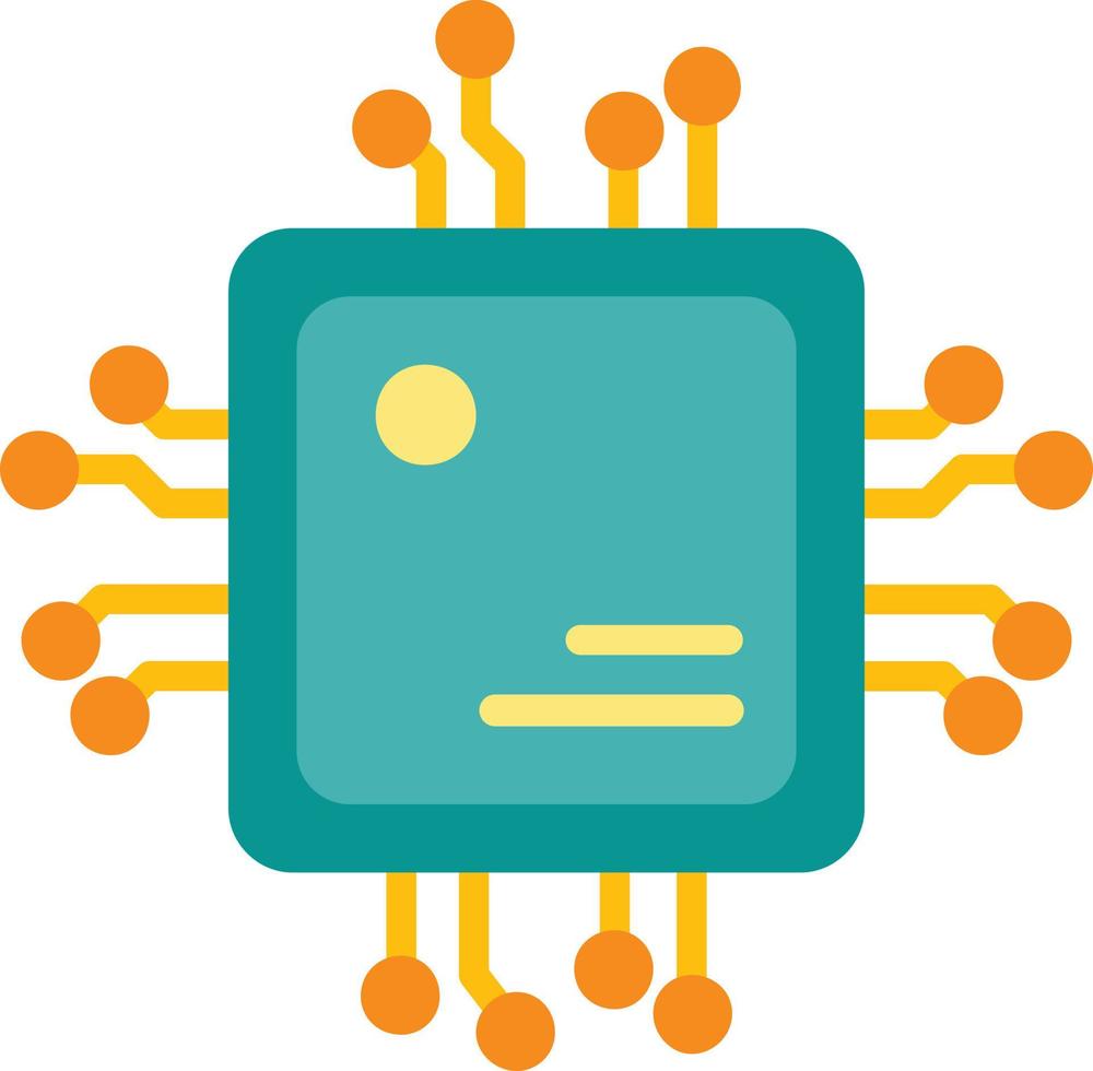 icona piatta della cpu vettore