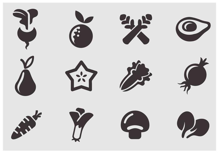 Icona di frutta e verdura vettore