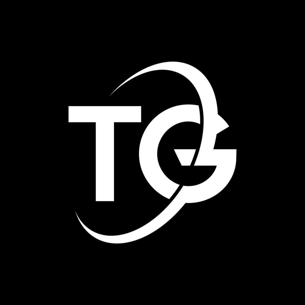 tg lettera logo design. iniziale lettere tg logo icona. astratto lettera tg minimo logo design modello. tg lettera design vettore con nero colori. tg logo.