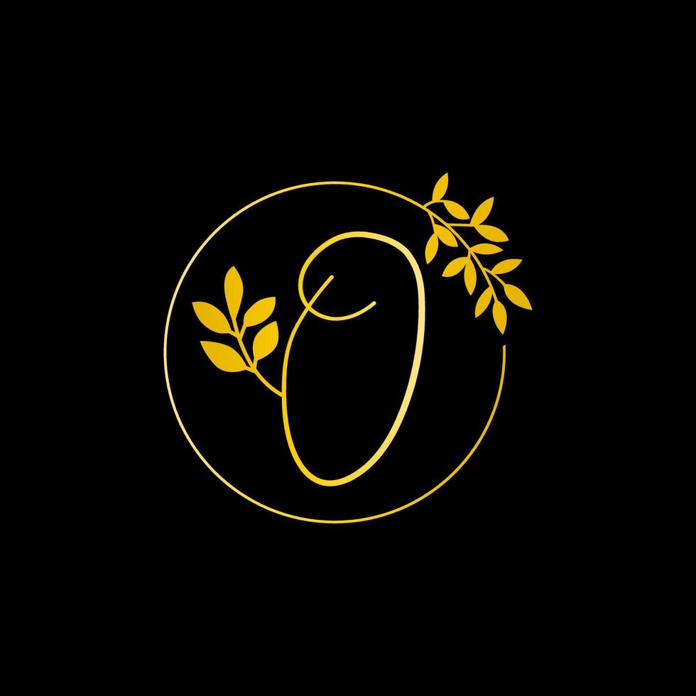 o lettera logo design per moda e bellezza e terme azienda. o lettera vettore icona. o d'oro logo