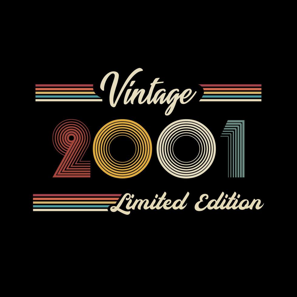 2001 Vintage ▾ retrò limitato edizione t camicia design vettore
