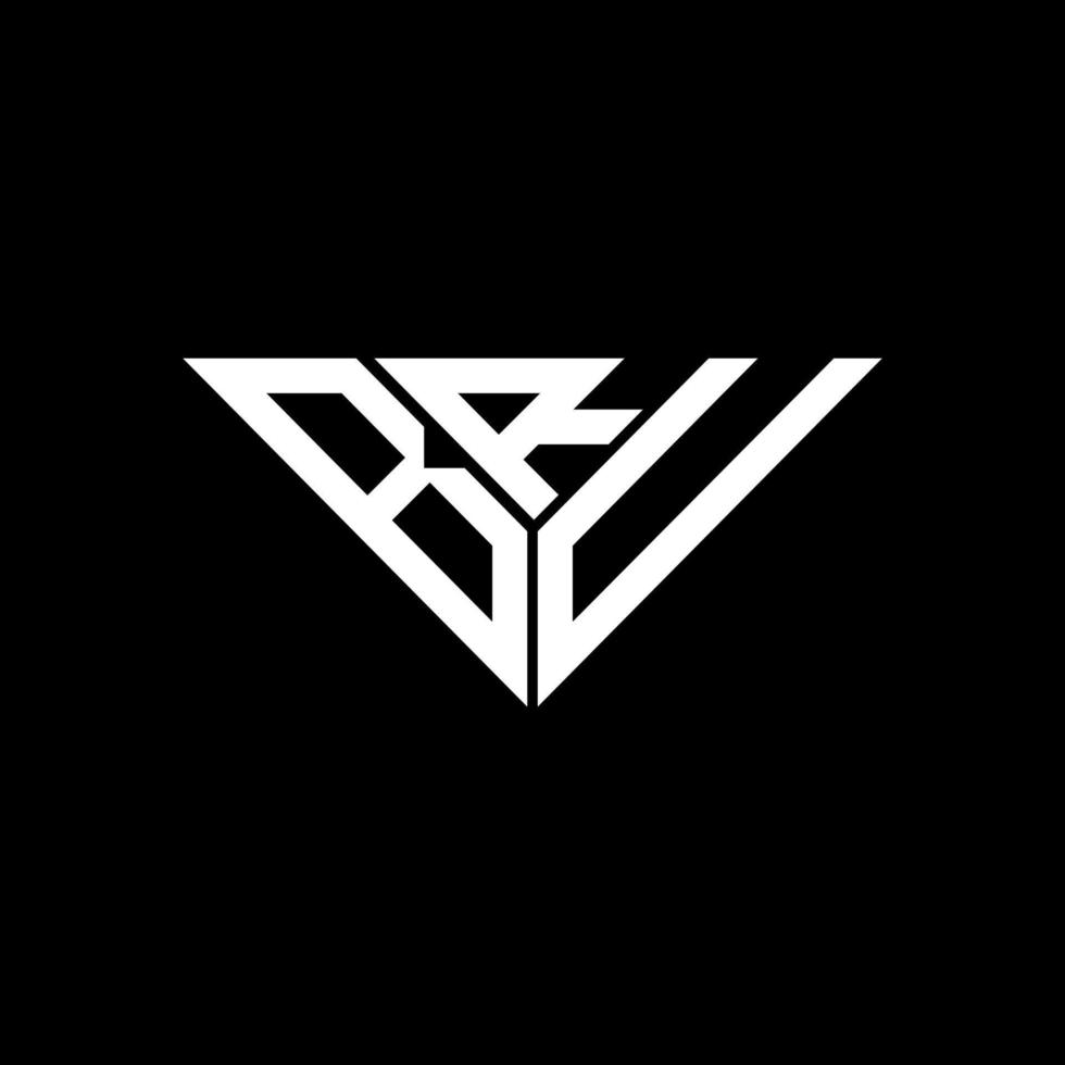 bru lettera logo creativo design con vettore grafico, bru semplice e moderno logo nel triangolo forma.
