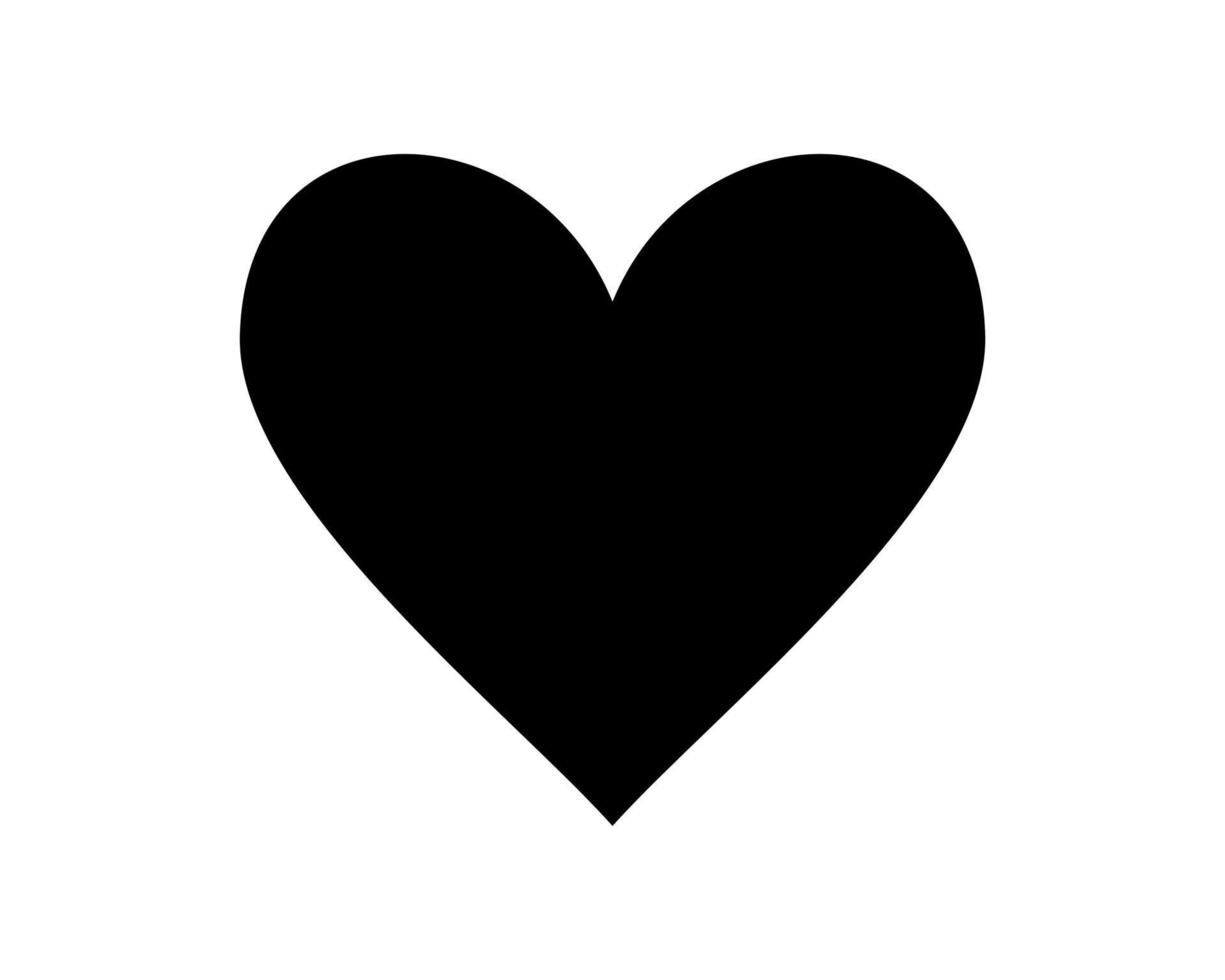 amore cuore vettore icona nero silhouette isolato su bianca sfondo.