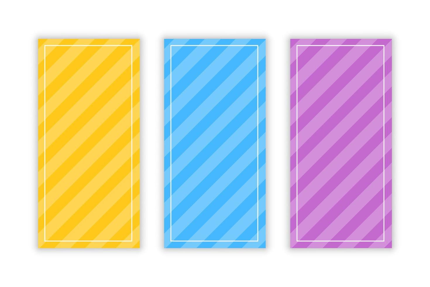 diagonale grassetto strisce banner impostato di tre. vettore illustrazione