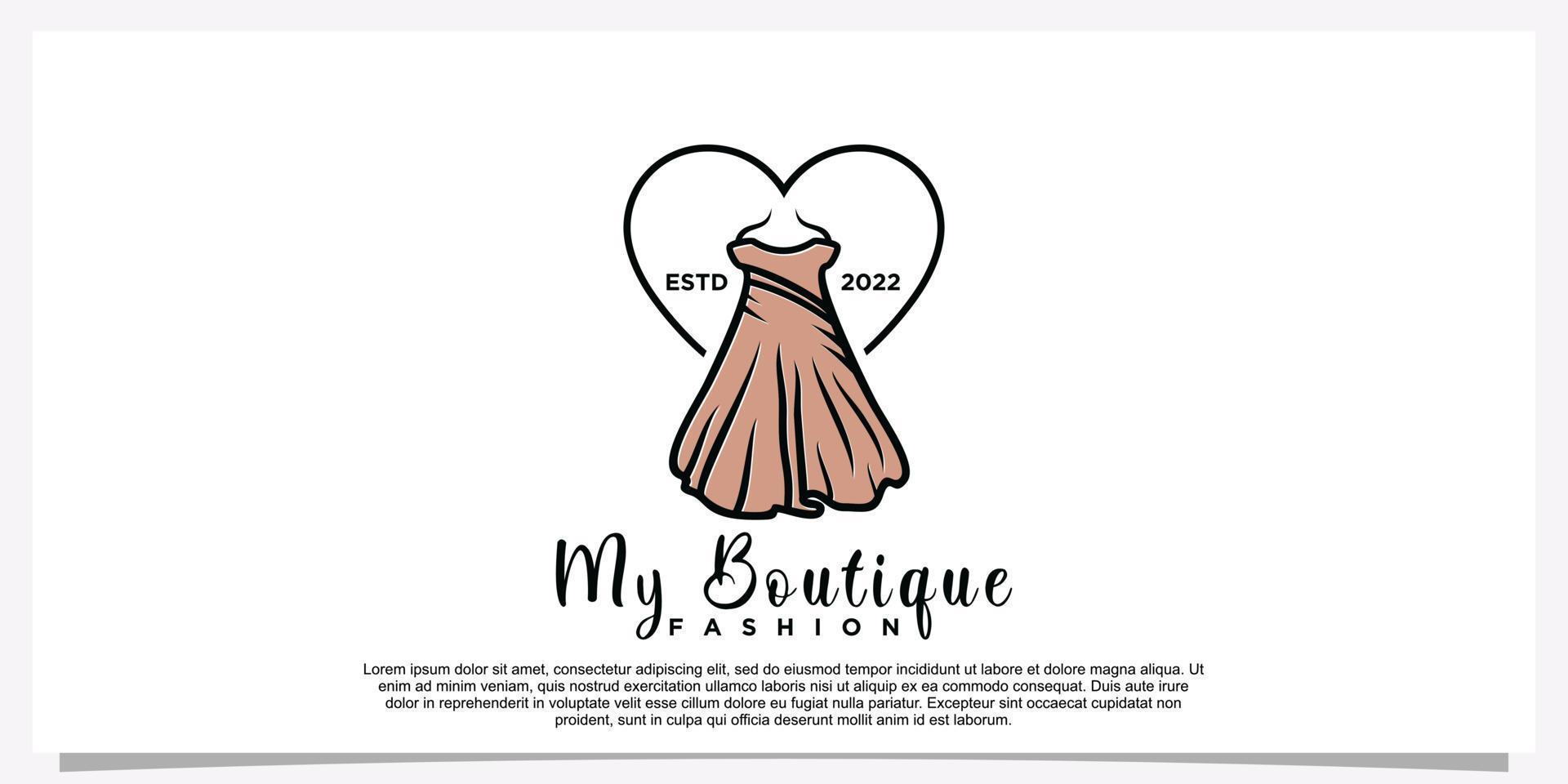 moda boutique logo e memorizzare logo etichetta emblema premio vettore