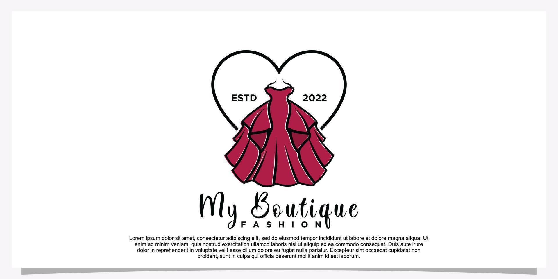 moda boutique logo e memorizzare logo etichetta emblema premio vettore